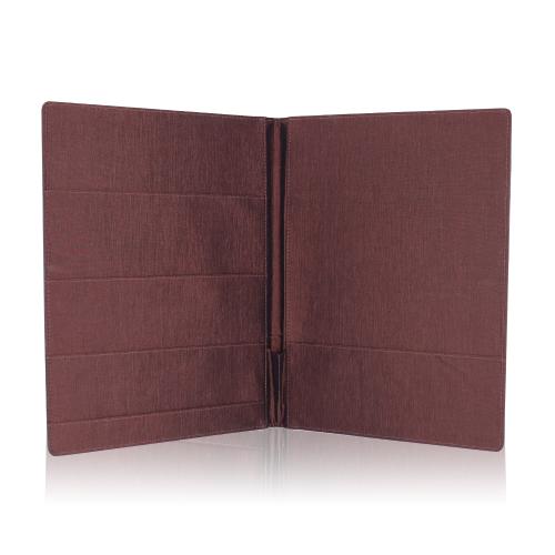 Custom Logo Hot Sale Business hotel menu clip PU leather 4-hole ring binder folder A4 size note book