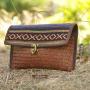 Exclusive Design Women Woven Fold-over Wicker Clutch Bag Holiday Rattan Purse Bag