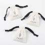 Recycled Custom Logo Printed Soft Cotton Flannel Jewelry Bag Mini Drawstring Dust Bag Jewelry Necklace And Bracelet Pouch