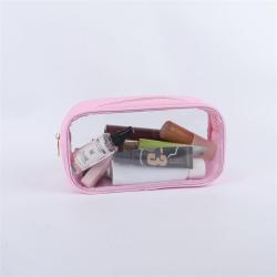 Keymay RTS Stock S M L XL 7 Colors Custom Logo Waterproof PVC Clear Makeup Bag Transparent Plastic Pouch Cosmetic Bag Makeup