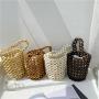 Wholesale Ladies Hand Bags Fashion Women's Purses And Handbags Wooden Bead Handbag Pearls Mini Hand Knitted Bucket Bag