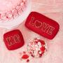 18 Colors Nylon Waterproof Personalized Glitter Chenille Patches Women Girls Travel Toiletry Cute Cosmetic Makeup Bag