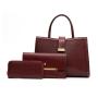 Luxury Designer Women's 3-Piece Handbag Set Fashionable Leather Shoulder Messenger Zipper Portable Stylish Two PU Polyester