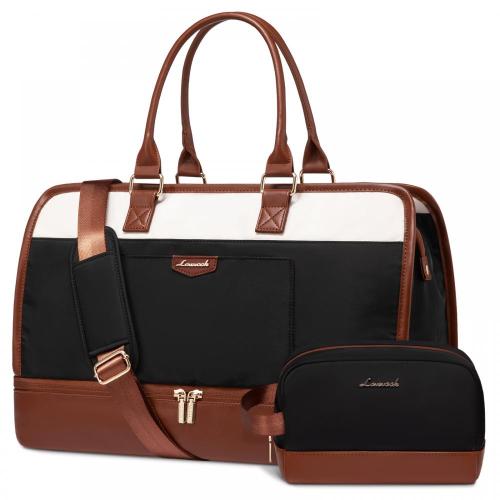 LOVEVOOK 2Pcs Weekender Bags With Shoe Compartment & Wet Pocket Air Approved Overnight Carry-on Bags Gym Tote Travelling bag