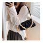 Small Design New Style Europe America Fashion Woman's Bag  Summer Chain Pu Leather Underarm Bag Popular High Sense Pleated Bag