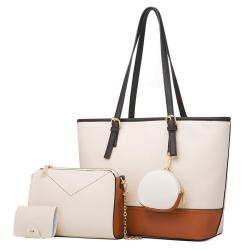Female bag 2024 new elegant and fashion tote bag single shoulder bag card holder small pouch 4 in 1sets