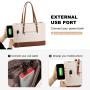 LOVEVOOK PU Leather 15.6 inch Business Office Work Ladies Laptop Tote Hand Bag with USB Large Briefcase Laptop Handbag for Women