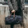 Custom Print Vintage Waterproof PU Leather Outdoor Handbag Shoulder Weekend Gym Luggage Travel Duffel Bag for Men