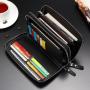ZX061 Mens Clutch Bag Handbag Genuine Business Wallet Card Holder Leather Purse Zipper Long Wallet Soft Coin Wallet For Men