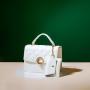 New Female Cross Border Fresh Pure Color Bag Checked Chain Single Shoulder Crossbody Bag Fashional Women's Small Bag Pendant