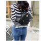Korean Ladies PU Leather Embroidered Mini Backpack Geometric Rhombus Texture Travel Small Backpack For Women