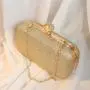 Glitter Diamond Finger Ring Full Rhinestone Purses Golden Clutch Bag for Wedding Party Evening Bags