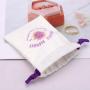 OEM Factory Reusable Custom Logo Printing Brush Canvas Earring Bracelet Storage Bag Small Soft Cotton Drawstring Jewelry Pouch