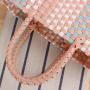 ZR783 Bucket Handbag Beach Bag Women Fashion Plastics Handmade Color Woven Summer Messenger Crossbody Bag Girls Lady Straw Bag