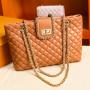 2024 New Fashion Custom PU Leather Tote Handbag Luxury Design Wear Proof With Custom Printed Logo Tote Bags