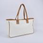 Keymay Custom Large Waterproof Canvas Bag with Magnetic Closure Cotton Lining Long Handle Pool Swim Bag For Women Beach Tote Bag