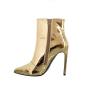 Banquet Botas Ladies Mirror Leather Boots Plus Size Pointy Toe Stiletto Heel Sexy Short Boots Women Metallic Ankle Boots 2022