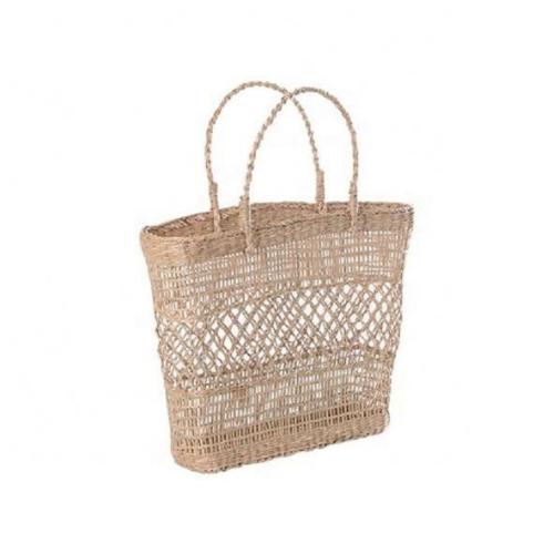 Simple Design Rattan Tote Bag Sea Grass Woven Summer Beach Handbag For Girls
