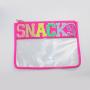 Hot Sale Transparent PVC Toiletry Wash Bag Snack Letter Patch Clear Beauty Makeup Organizer Travel Cosmetic Pouch