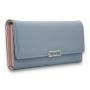 Cheap Fashion Korean Style Tri-fold Long PU women's small  Leather Coins Holder Wallet