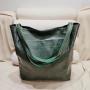 Women's PU Soft Leather Hand Bags Oil Wax Leather Large Capacity Single Shoulder Bags Minimalist Luxury Tote Bag Pocket Ladies
