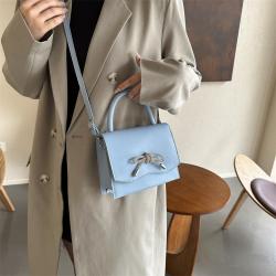 HR584 Women's Handbag PU Leather New Fashion Design Buckle Small Square Shoulder Bag Diamond Bow Versatile Luxury Handbag