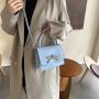 HR584 Women's Handbag PU Leather New Fashion Design Buckle Small Square Shoulder Bag Diamond Bow Versatile Luxury Handbag