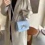 HR584 Women's Handbag PU Leather New Fashion Design Buckle Small Square Shoulder Bag Diamond Bow Versatile Luxury Handbag
