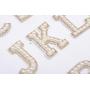 Custom Embroidery Letters Alphabet Glitter Letters Patch Rhinestone a Set  A-Z 26 Letter Embroidered Patches