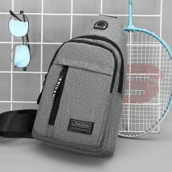 KBW590 Hot Selling Chest Bag Men New USB Shoulder Bag Sports Travel Crossbody Bag Leisure Solid Color Oxford Cloth Satchel