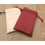 Red Wine PU Leather Drawstring Bag For Gift