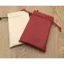 Red Wine PU Leather Drawstring Bag For Gift