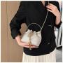 HR341 Small Style Crossbody Bag Versatile Diamond Chain Drawstring Carrying Bucket Bag Dinner Retro Luxury Women's Clutch Bag