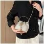 HR341 Small Style Crossbody Bag Versatile Diamond Chain Drawstring Carrying Bucket Bag Dinner Retro Luxury Women's Clutch Bag
