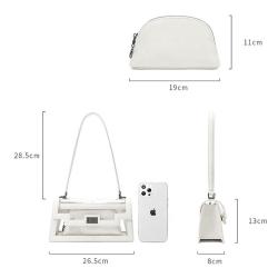 2023 Wholesale Hot Sell Lady Clear Bag Transparent PVC Handbags 2pcs Set Women Recycled Leather Purses And Bags