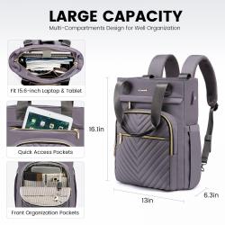 2023 Fashion Quilted Business School Daypack Teacher Nurse Tote Bag Travel High Quality Laptop Backpacks for Women with USB Port