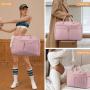 3pcs/set Travel Duffle Bag Weekender Overniaght Bag for Women with Toiletry Pouch Shoe Bag Carry Gym Yoga Duffel with Wet Pocket