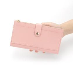 ZR286 New Women's Simple Solid Color Wallet Large Capacity Multifunctional Handbag Zipper Zero Wallet Long Wallet
