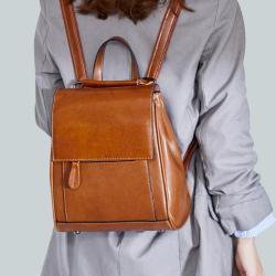 Realer 2022 new fashion vintage ladies casual daily back pack women genuine leather backpacks school bags