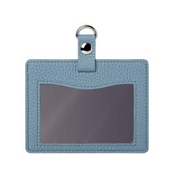 School Employee ID Card Holder Pass Case with Neck Strap PU Leather Name Holder Name Tag Case