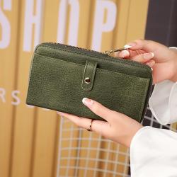 2024 Long Purse PU Leather Wallet Large Capacity Card Holder Zipper Wallets for Women