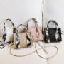 Silk scarf women's handbag 2024 ladies handbag pu leather women's bag diamond chain crocodile crossbody shoulder bag for women