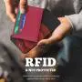 Customize Credit Card Holder Wallet RFID Blocking Leather Ultra Slim Wallet Thin Minimalist Card Case Protector Front Pocket