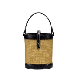 New Arrival Factory Wholesale Ladies Straw Bags Hand Bags Bucket Bags Summer Custom Logo Pu Leather Womens Beach Handbags