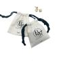 Custom Logo Printed Brush Canvas Drawstring Bag Jewelry Hairpin Brooch Packaging Wedding Promotion Use Cotton Gift Jewellery Bag