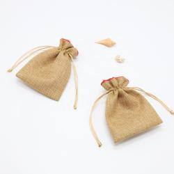 Eco-Friendly Natural Linen Drawstring Bag Jute Burlap Hemp Dust Bag For Gift Packaging