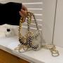 HR337 New Handheld Mini Metal Box Bag Fashion Style Magnetic Buckle Lipstick Bag Love Chain One Shoulder Crossbody Women's Bag