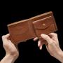 Genuine leather coin wallet RFID men wallet for gift with logo added