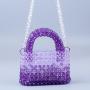 Fashionable gradient acrylic woven handmade beaded bag sac main femm sac