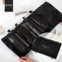wholesale custom label cheap travel small nylon portable foldable mesh brush holder and makeup zipper cosmetic bags